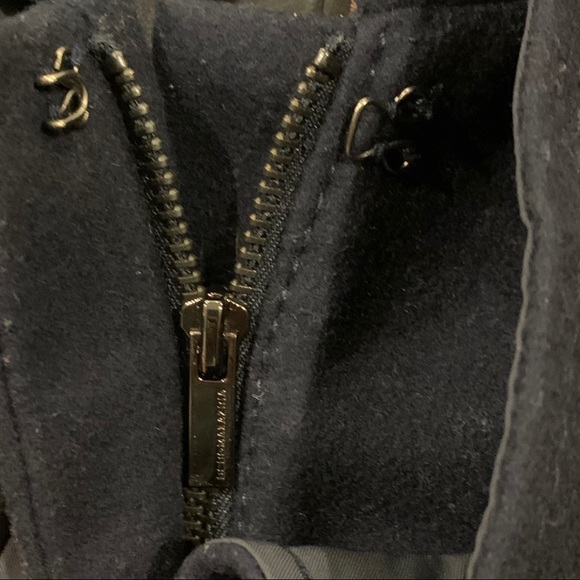 Navy Blue BCBGMAXAZRIA Ruffled Short Coat - Picture 5 of 6